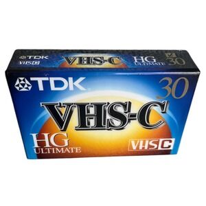 TDK VHS-C HG Ultimate TC-30 Camcorder Video Tape Sealed New Blue High Grade